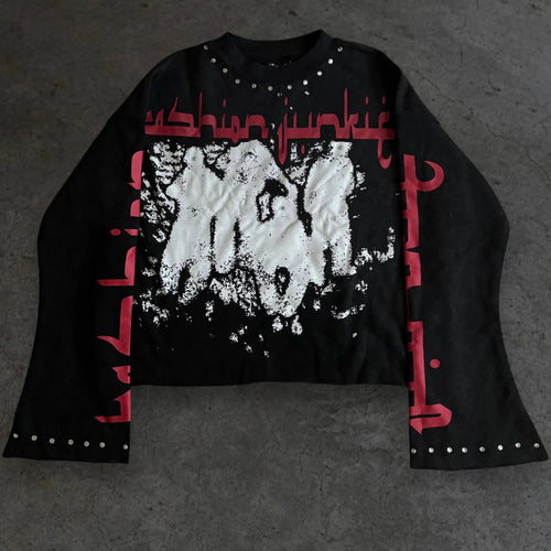 FASHION JUNKIE FLARED LONGSLEEVE RED Fashion Junkies